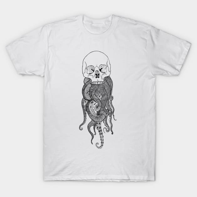 Skull Octopus T-Shirt by empaduggan